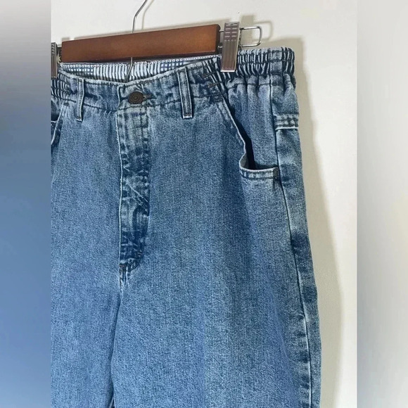VINTAGE Lee mom jeans 80’s butt No Pocket Elastic High Waist 30x31” 14M EUC 0195 - Picture 2 of 10